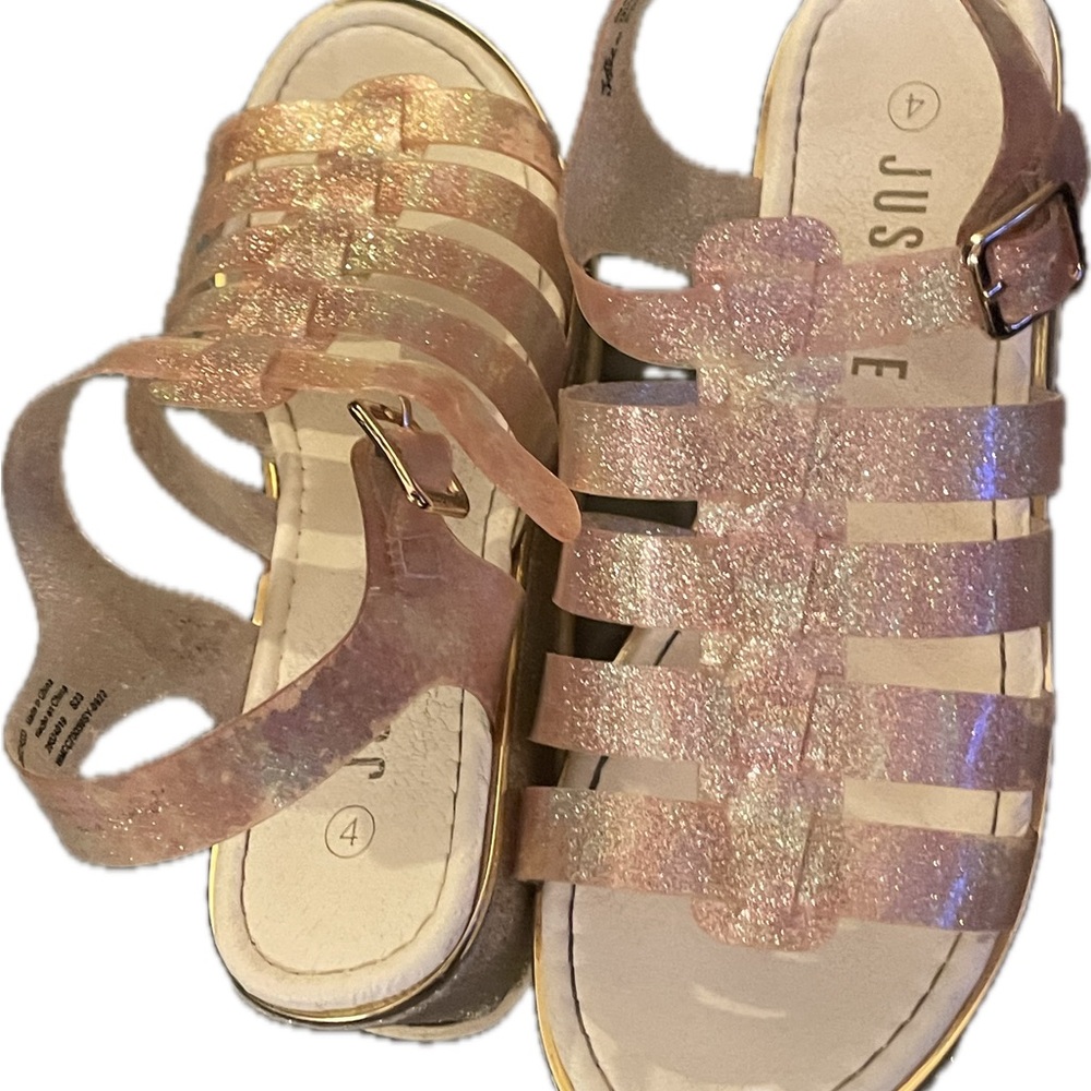 Justice Pink Gladiator Sandals with Cage Design